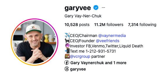 Gary Vee Social Bio